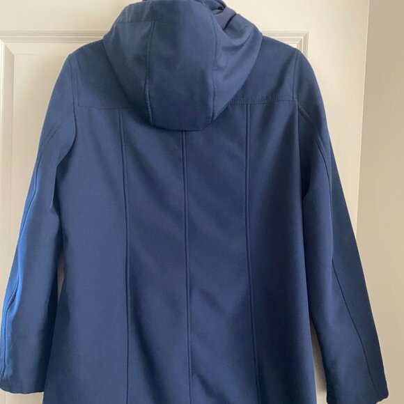 ANDREW MARC WOMEN MEN WATER REPELLENT NAVY BLUE HOODED WARM JACKET SIZE MEDIUM - Picture 2 of 7